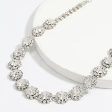 Load image into Gallery viewer, Glass Diamond Flower Choker Necklace