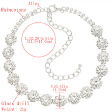 Load image into Gallery viewer, Glass Diamond Flower Choker Necklace