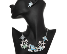 Load image into Gallery viewer, Starfish Shell Coral Drop Necklace Set
