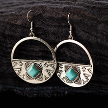 Load image into Gallery viewer, Round Dangle Drop Earrings with Stone (6973933715650)