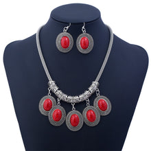 Load image into Gallery viewer, Retro Antique Synthetic Stone Necklace Sets (7196228354242)