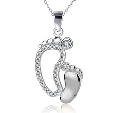 Load image into Gallery viewer, Mother Baby Foot Shape Pendant Necklace (7357155213506)