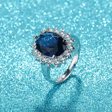 Load image into Gallery viewer, Flower shaped Oval Sapphire Rings (7370618634434)