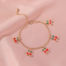 Load image into Gallery viewer, Red Cherry Gold Color Chain Bracelet (7154532974786)