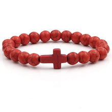 Load image into Gallery viewer, VILLWICE Natural Stone Cross Bracelet (6941809410242)