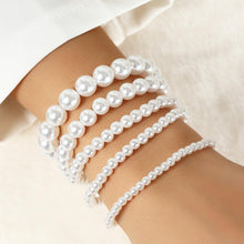 Load image into Gallery viewer, Multilayer Plastic Faux Pearl Beads Bracelet (6941773693122)