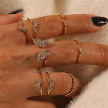 Load image into Gallery viewer, Vintage Boho Crystal Butterfly Rings Set For Women Zircon (7086512275650)