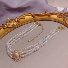 Load image into Gallery viewer, Elegant Three Layer Pearl Collar Necklace (7370628038850)