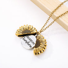 Load image into Gallery viewer, Open Locket Sunflower Pendant Necklace (6926495285442)