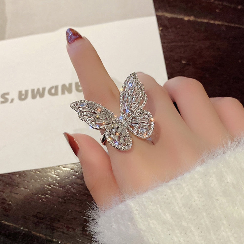 Zircon Butterfly Ring Gem Stone