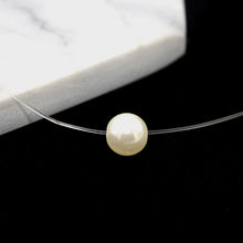 Load image into Gallery viewer, Fashion Pearl Simple Fish Line Crystal Necklace (6926371389634)