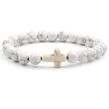 Load image into Gallery viewer, VILLWICE Natural Stone Cross Bracelet (6941809410242)
