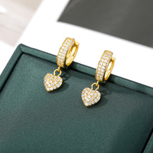 Load image into Gallery viewer, Sparkling Crystal Gold Moon Pendant Earrings (7118735737026)