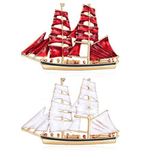 Load image into Gallery viewer, Sailboat Red Enamel Brooches (7122952093890)