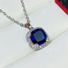 Load image into Gallery viewer, Blue Cubic Zirconia Pendant Necklace