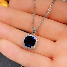 Load image into Gallery viewer, Blue Cubic Zirconia Pendant Necklace