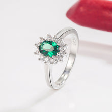 Load image into Gallery viewer, Oval Emerald Ruby Zircon Gemstone Ring (7363732078786)