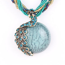 Load image into Gallery viewer, Peacock Pendant Multilayer Bohemia Necklace (7392788414658)