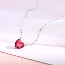 Load image into Gallery viewer, Heart Shape Ruby Gemstones Necklace
